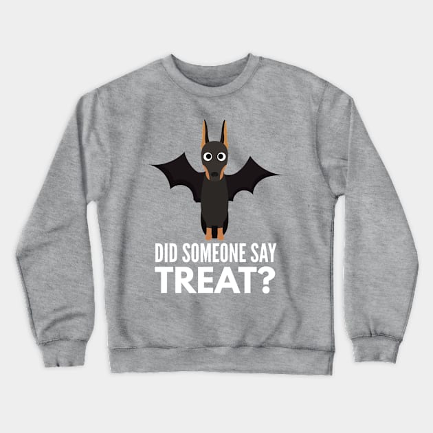 Doberman Halloween Trick or Treat Crewneck Sweatshirt by DoggyStyles